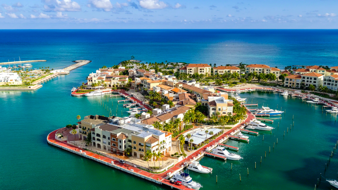 Dominican Republic beautiful town near the beach view